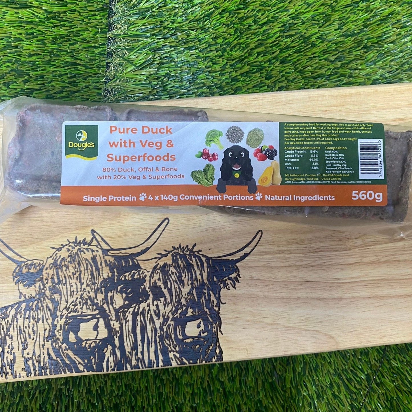 Pure duck with veg and superfoods or dogs